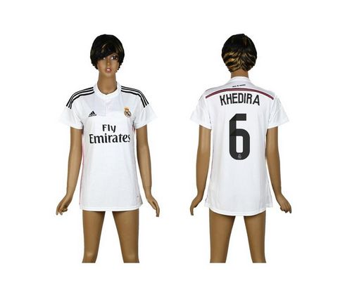 Women's Real Madrid #6 Khedira Home Soccer Club Jersey