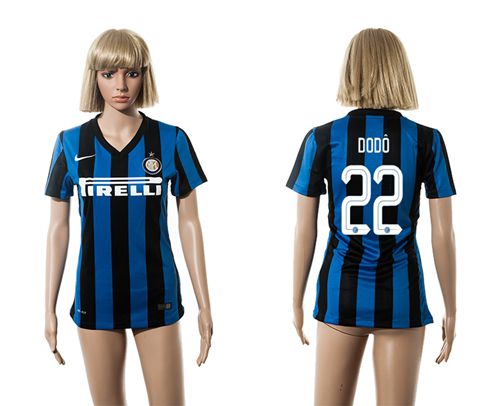 Women's Inter Milan #22 Dodo Home Soccer Club Jersey