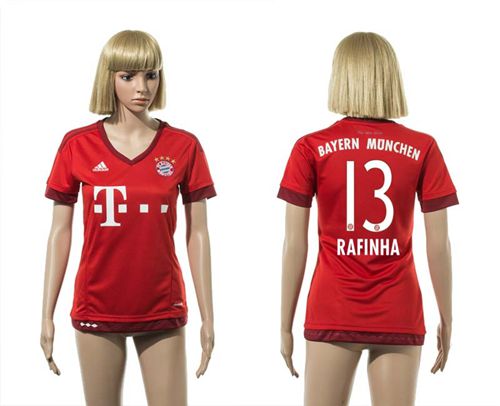 Women's Bayern Munchen #13 Rafinha Home Soccer Club Jersey
