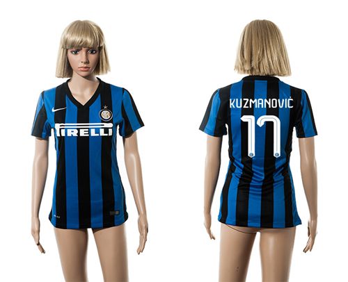 Women's Inter Milan #17 Kuzmanovic Home Soccer Club Jersey