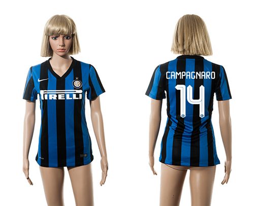 Women's Inter Milan #14 Campagnaro Home Soccer Club Jersey
