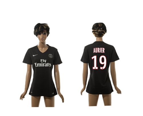 Women's Paris Saint Germain #19 Aurier Black Soccer Club Jersey