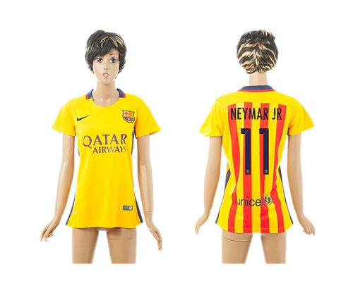 Women's Barcelona #11 Neymar Jr Away Soccer Club Jersey