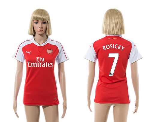 Women's Arsenal #7 Rosicky Home Soccer Club Jersey
