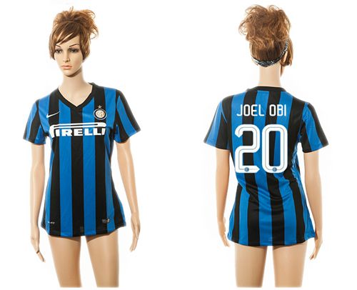 Women's Inter Milan #20 JOEL OBI Home Soccer Club Jersey
