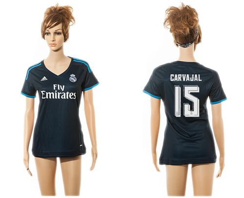 Women's Real Madrid #15 Carvajal Sec Away Soccer Club Jersey
