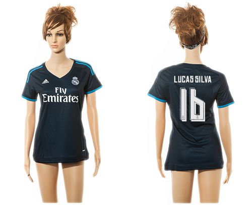 Women's Real Madrid #16 Lucas Silva Sec Away Soccer Club Jersey