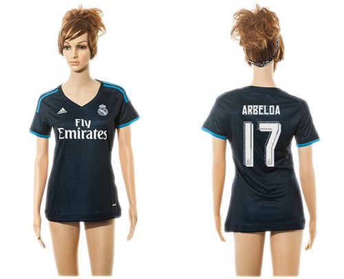 Women's Real Madrid #17 Arbeloa Sec Away Soccer Club Jersey