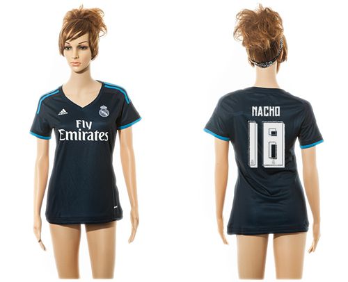 Women's Real Madrid #18 Nacho Sec Away Soccer Club Jersey