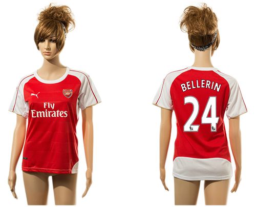 Women's Arsenal #24 Bellerin Home Soccer Club Jersey