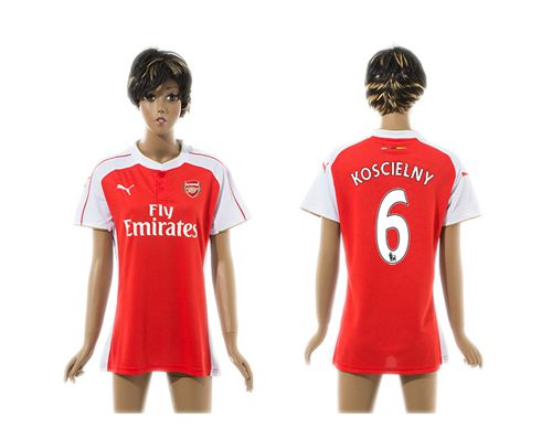 Women's Arsenal #6 Koscielny Home Soccer Club Jersey