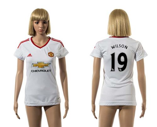 Women's Manchester United #19 Wilson White Away Soccer Club Jersey