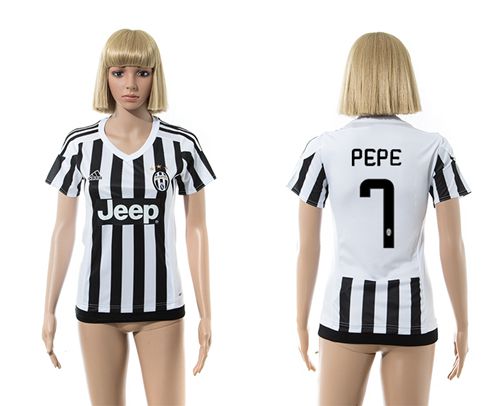 Women's Juventus #7 Pepe Home Soccer Club Jersey