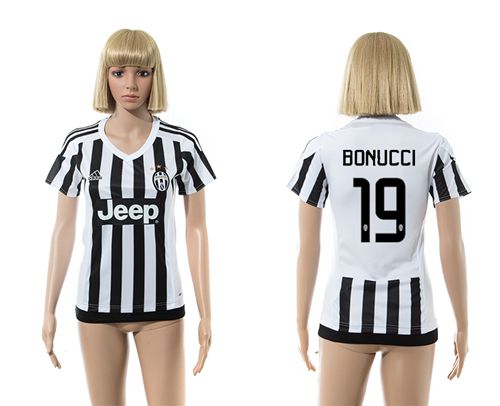 Women's Juventus #19 Bonucci Home Soccer Club Jersey