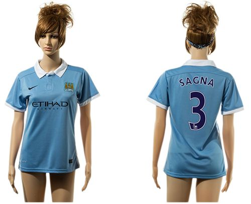 Women's Manchester City #3 Sagna Home Soccer Club Jersey