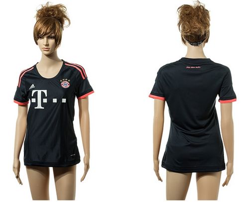 Women's Bayern Munchen Blank Black Away Soccer Club Jersey