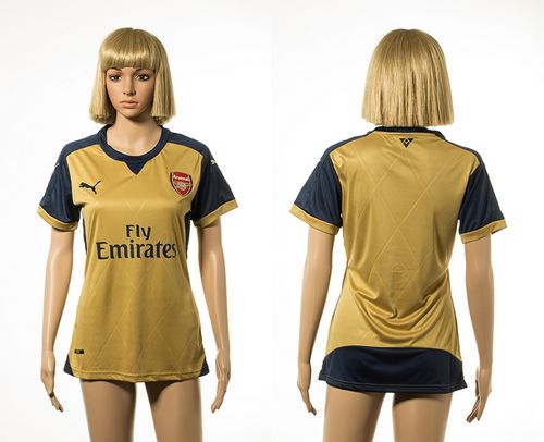 Women's Arsenal Blank Gold Away Soccer Club Jersey