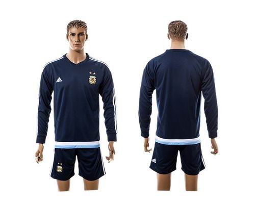 Argentina Blank Away Long Sleeves Soccer Country Jersey