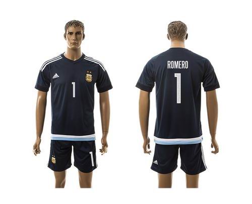 Argentina #1 Romero Away Soccer Country Jersey
