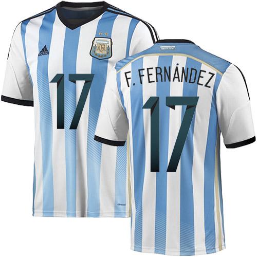 Argentina #17 Federico Fernandez Home World Cup Soccer Country Jersey
