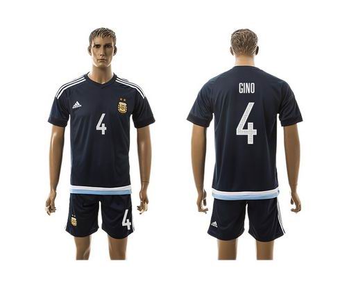 Argentina #4 Gino Away Soccer Country Jersey