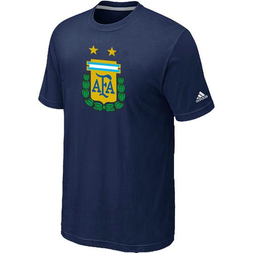  Argentina 2014 World Short Sleeves Soccer T Shirts Dark Blue