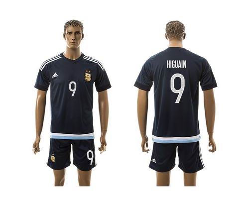 Argentina #9 Higuain Away Soccer Country Jersey