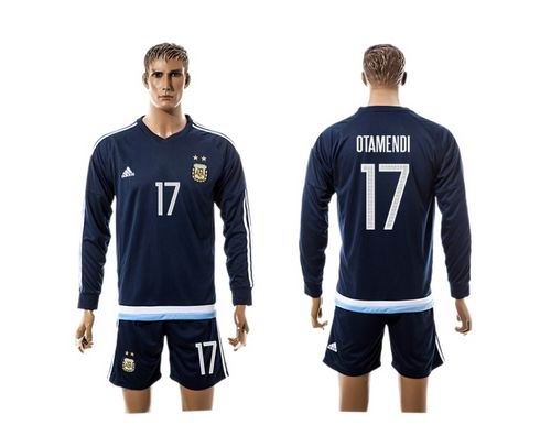 Argentina #17 Otamendi Away Long Sleeves Soccer Country Jersey