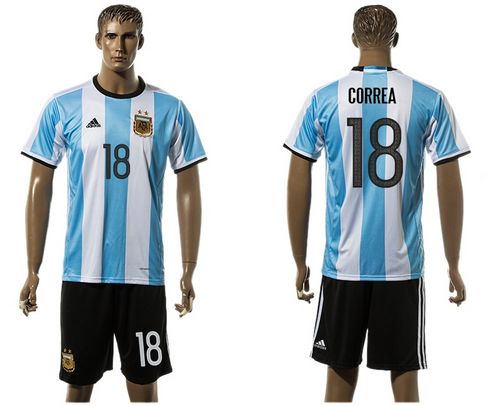 Argentina #18 Correa Home Soccer Country Jersey
