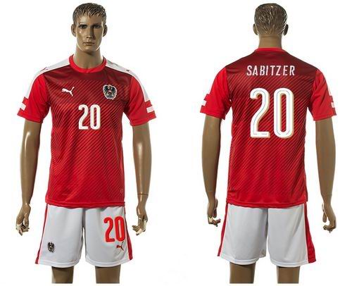 Austria #20 Sabitzer Red Home Soccer Country Jersey