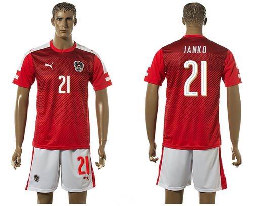 Austria #21 Janko Red Home Soccer Country Jersey
