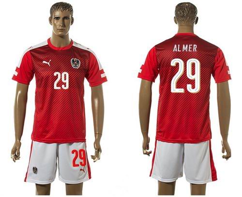 Austria #29 Almer Red Home Soccer Country Jersey