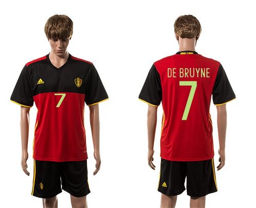 Belgium #7 De Bruyne Red Home Soccer Country Jersey