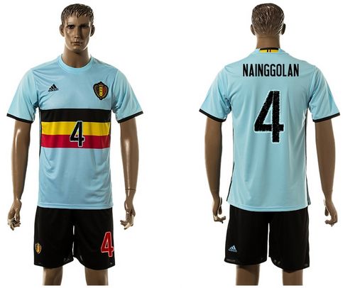 Belgium #4 Nainggolan Away Soccer Country Jersey