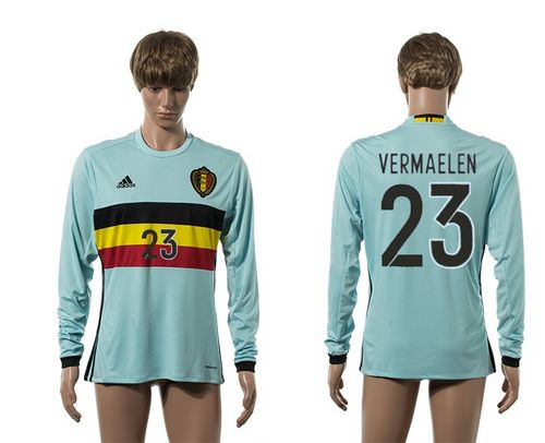 Belgium #23 Vermaelen Away Long Sleeves Soccer Country Jersey