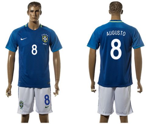Brazil #8 Augusto Away Soccer Country Jersey