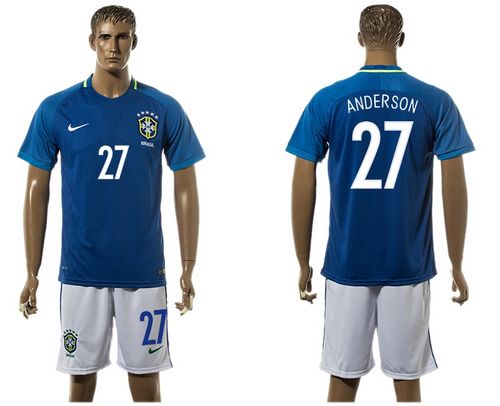 Brazil #27 Anderson Away Soccer Country Jersey