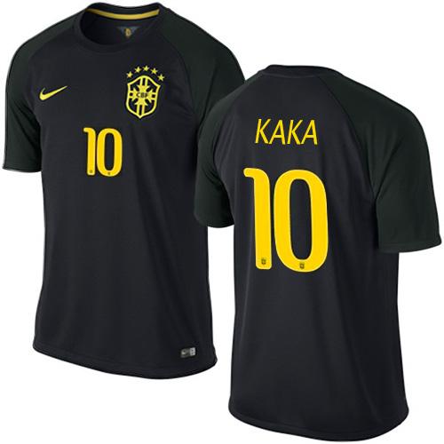 Brazil #10 Kaka Black Soccer Country Jersey
