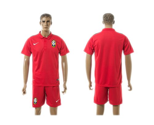 Brazil Blank Red Training Soccer Country Jersey