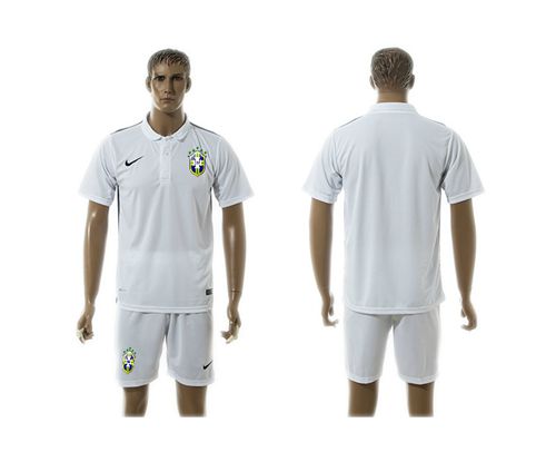 Brazil Blank White Training Soccer Country Jersey