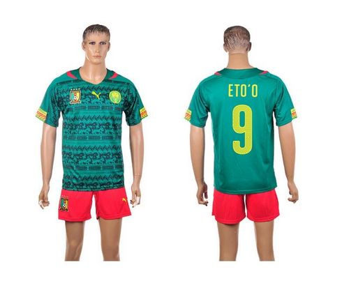 Cameroon #9 ETO'O Home Soccer Country Jersey