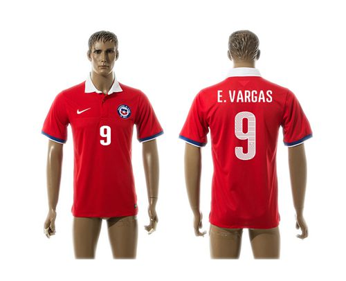 Chile #9 E.Vargas Home Soccer Country Jersey
