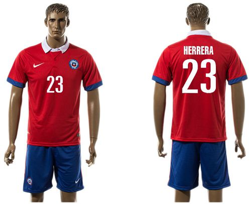 Chile #23 Herrera Home Soccer Country Jersey
