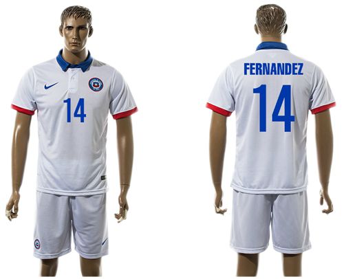 Chile #14 Fernandez Away Soccer Country Jersey