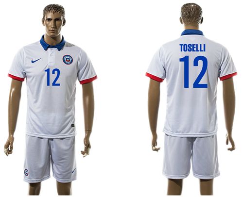 Chile #12 Toselli Away Soccer Country Jersey