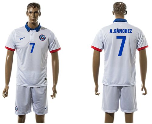 Chile #7 A.Sanchez Away Soccer Country Jersey