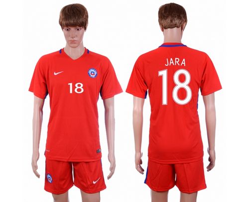 Chile #18 Jara Home Soccer Country Jersey