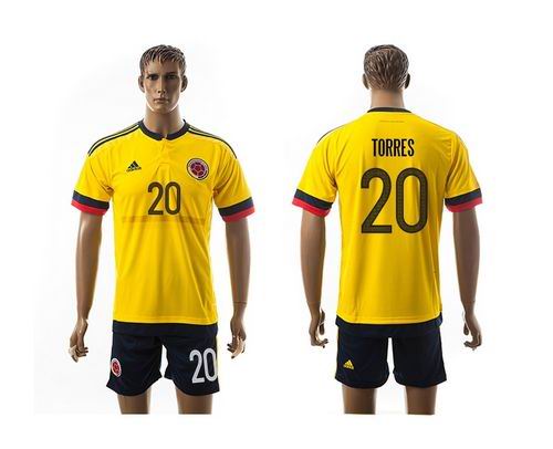 Colombia #20 Torres Home Soccer Country Jersey