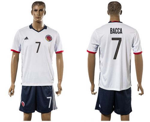 Colombia #7 Bacca Away Soccer Country Jersey