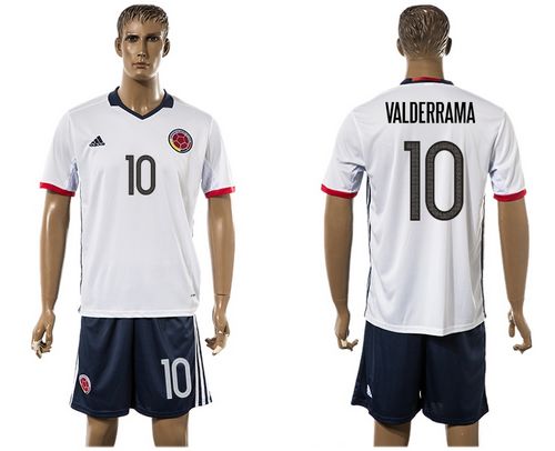 Colombia #10 Valderrama Away Soccer Country Jersey